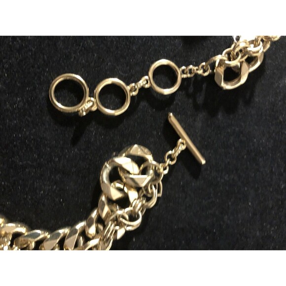 STELLA & DOT Gold Tone Statement Necklace Flowers & Rhinestones Stunning - Picture 10 of 12